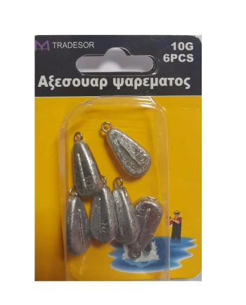 Βαρίδια αλιείας πλακέ - 10gr - 6pcs - 30171