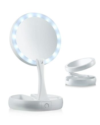 Καθρέπτης μακιγιάζ με LED και θήκες - Πτυσσόμενος - JG988 - 154777