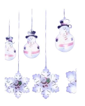 Χριστουγεννιάτικα διακοσμητικά φώτα LED - Κουρτίνα -  Snowmen - 229155
