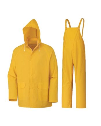 Αδιάβροχη φόρμα εργασίας με τιράντες - One Sized - 270317 - Yellow